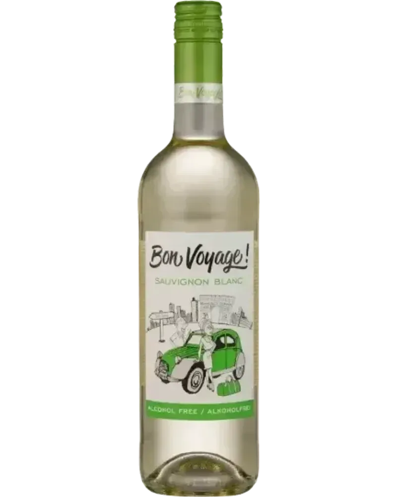 Bon Voyage Sauvignon Blanc non-alcoholic White wine bottle