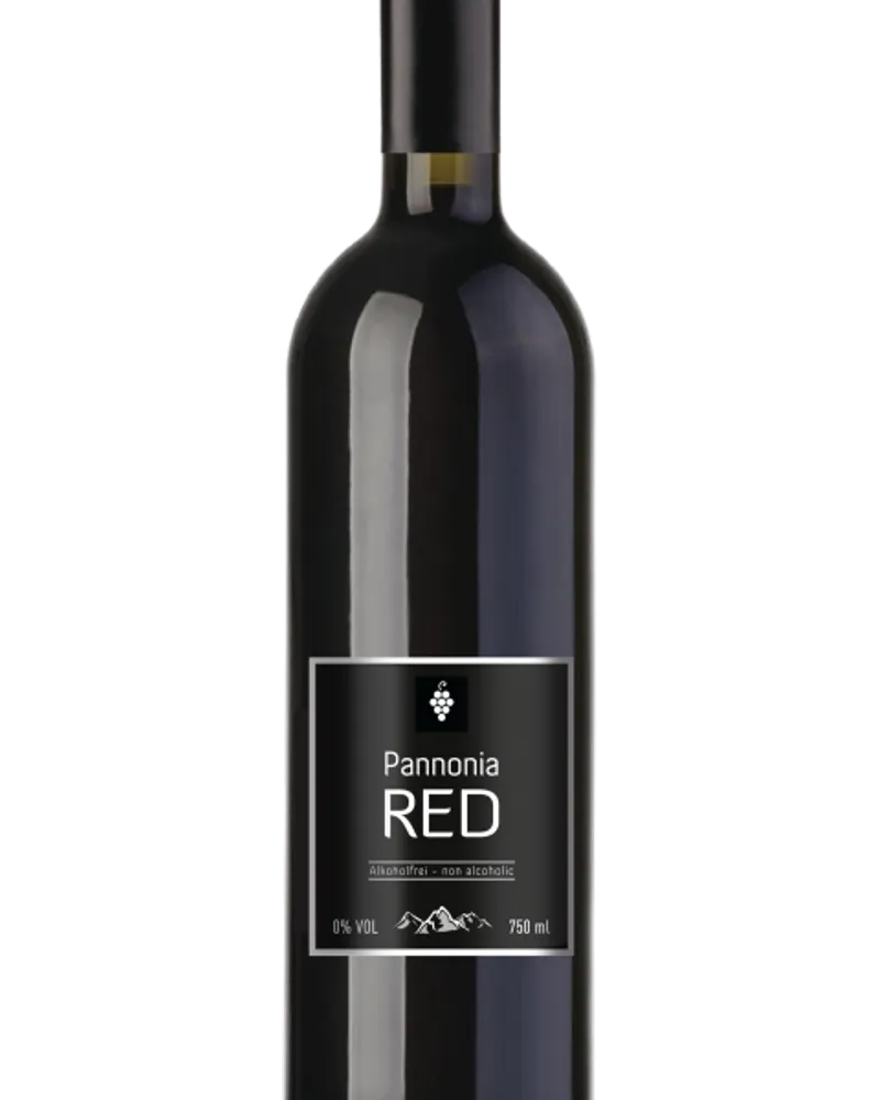 Pannonia Red alkoholfrei non-alcoholic Red wine bottle