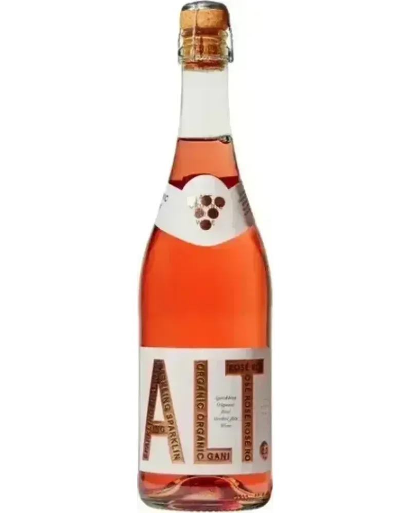 Sparkling Organic Rose non-alcoholic Sparkling Rosé wine bottle