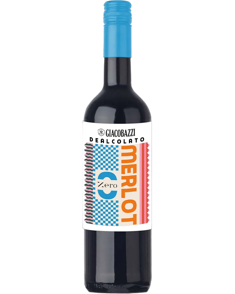 Merlot non-alcoholic Red wine bottle