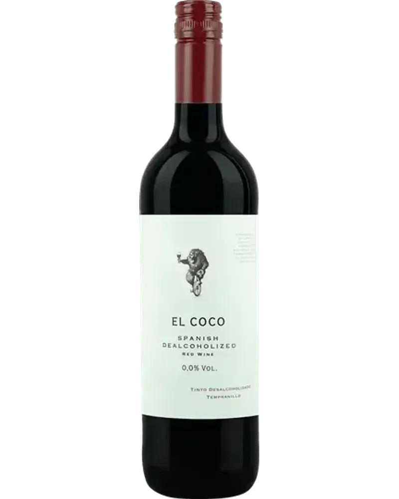 El Coco Tinto Tempranillo non-alcoholic Red wine bottle